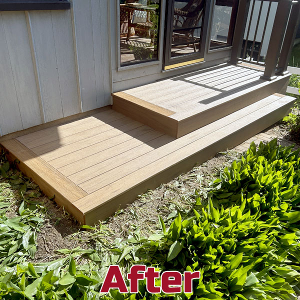 Decked Out Construction Saint Paul front steps tear down Re-build with Timbertech Reserve Decking 