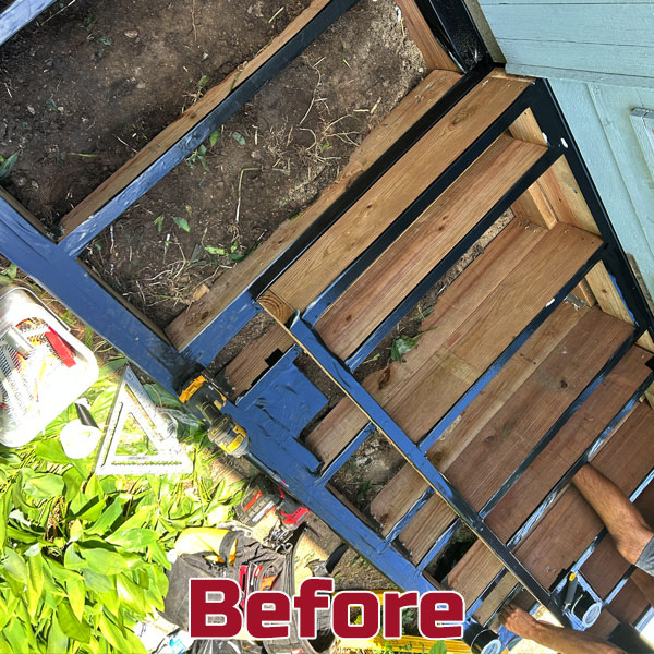 Decked Out Construction Saint Paul front steps tear down Re-build with Timbertech Reserve Decking 